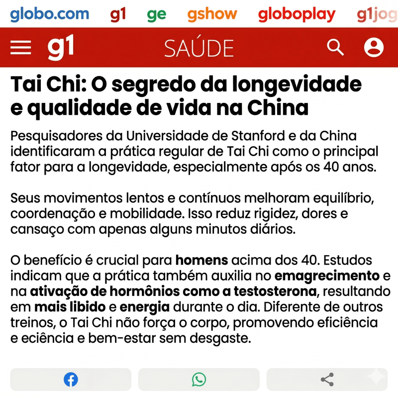 Homem estendendo os braços como Tai Chi