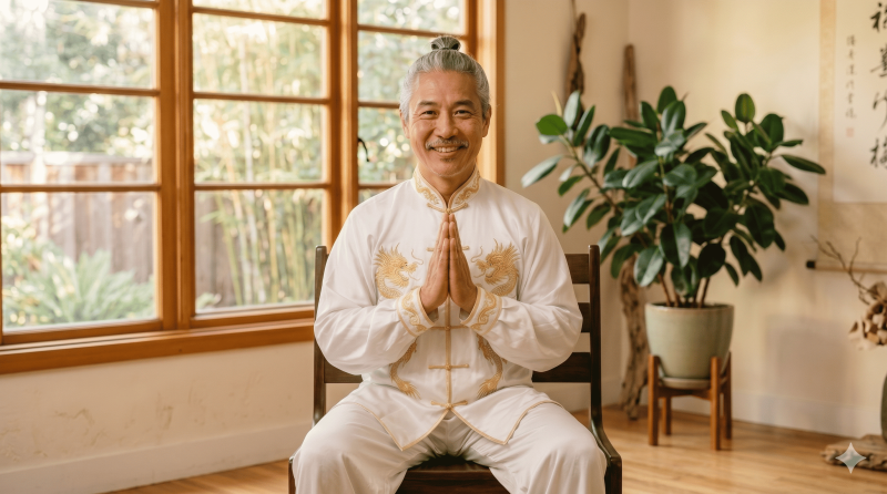 Mestre de Tai Chi com alunos