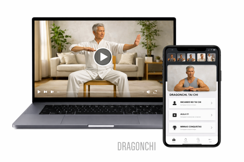 Mestre de Tai Chi com alunos